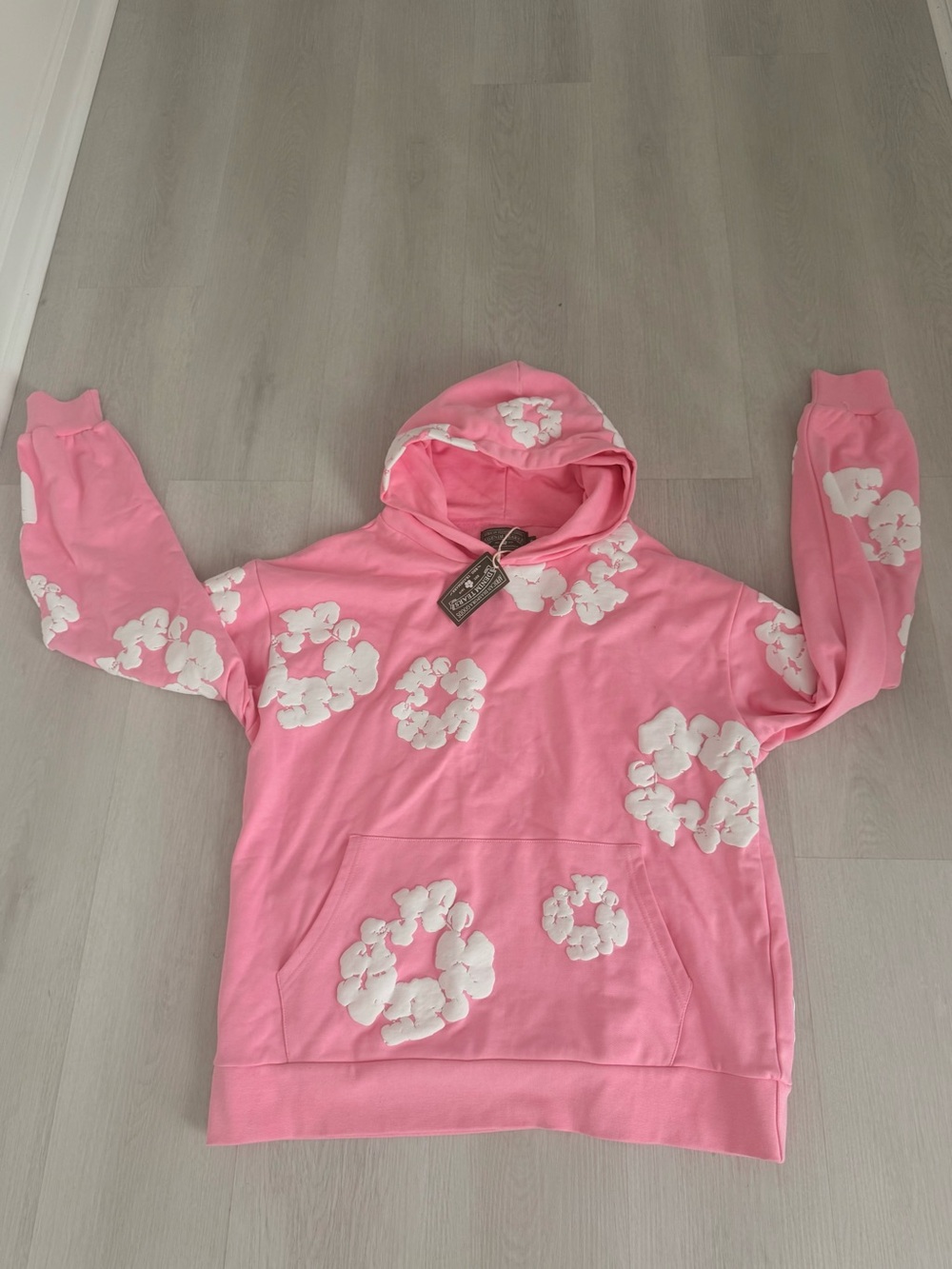 Pink denim tears hoodie brand new size large